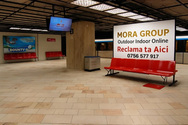 Publicitate in statiile de metrou din Bucuresti, cu audienta captiva de calatori pe peron
