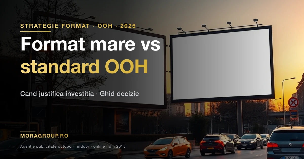 Comparatie format mare vs panou standard publicitate outdoor 2026