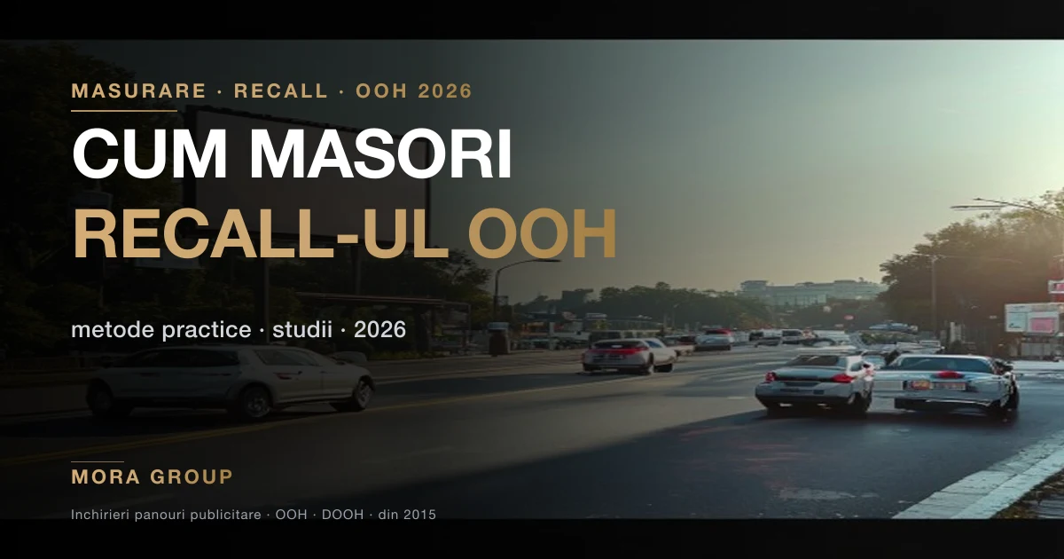 Masurare recall OOH — metode practice pentru campanii outdoor 2026 Bucuresti