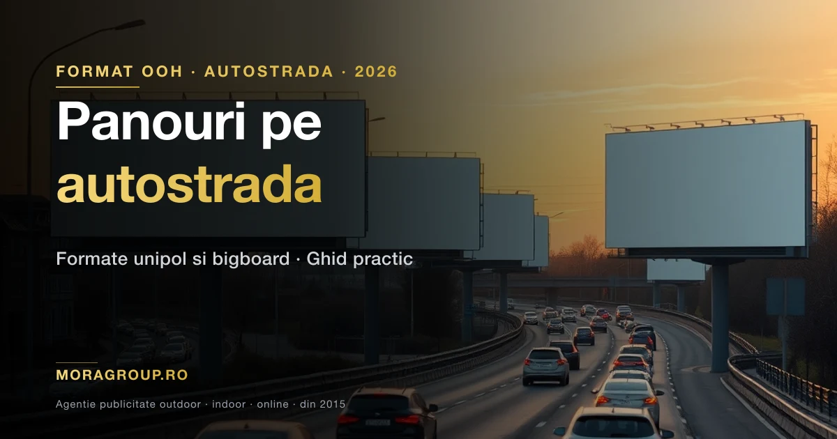 Panou publicitar unipol pe autostrada Romania 2026 — format mare cu vizibilitate la distanta
