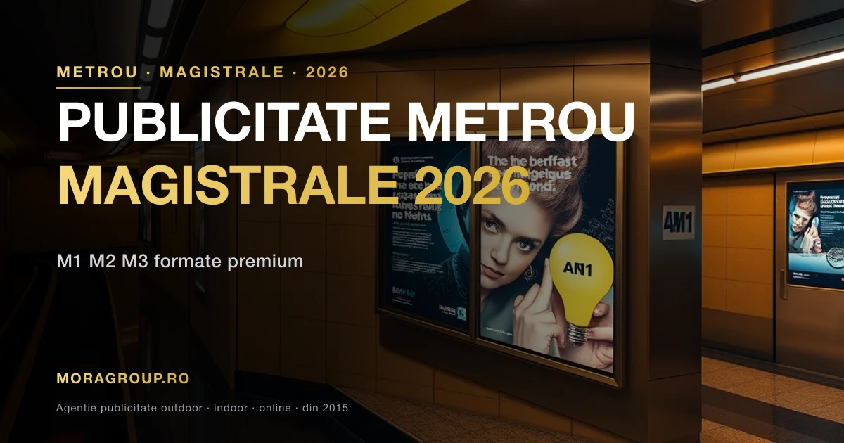 Publicitate pe peronul statiei de metrou din Bucuresti - panouri DOOH si afisaj transit